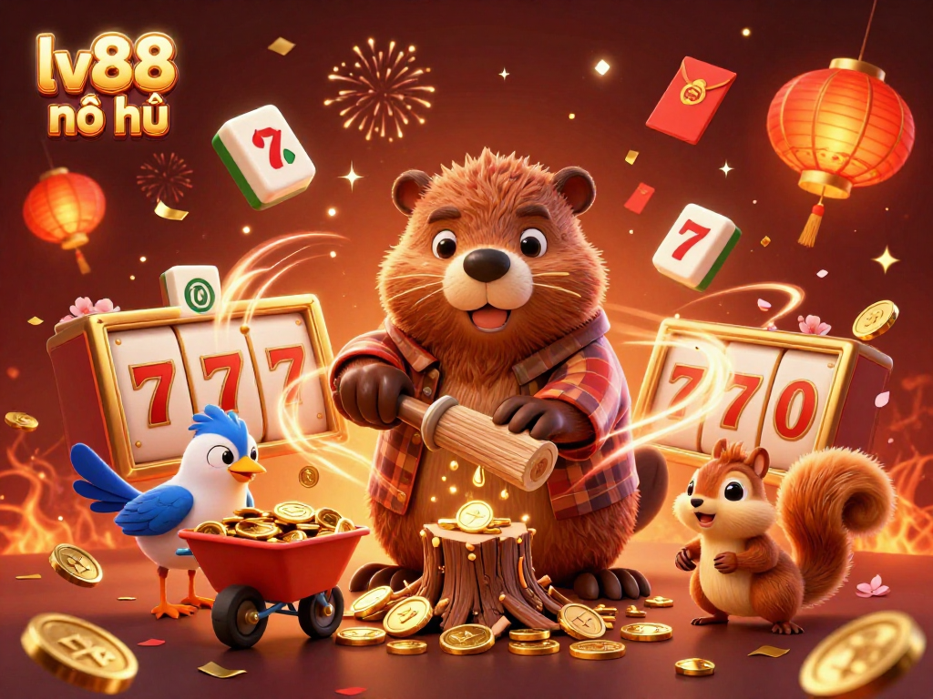Experience the excitement of lv88 nổ hũ with a vibrant scene of gold coins raining from a tree!