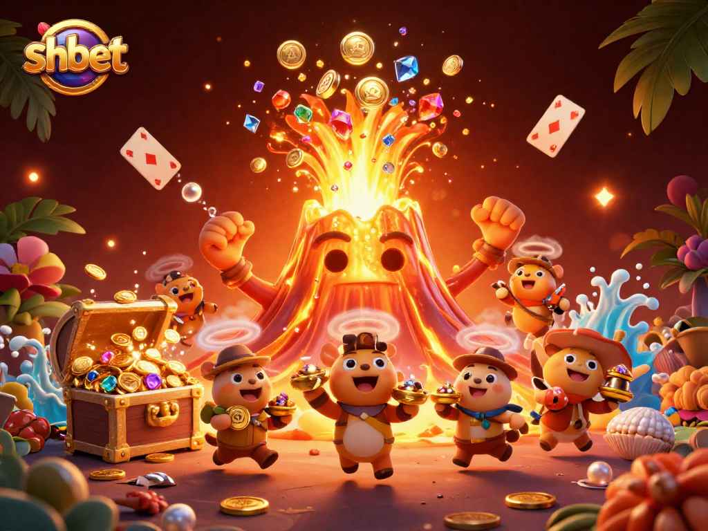 Win big with shbet featuring a golden volcano and treasure-filled adventures.