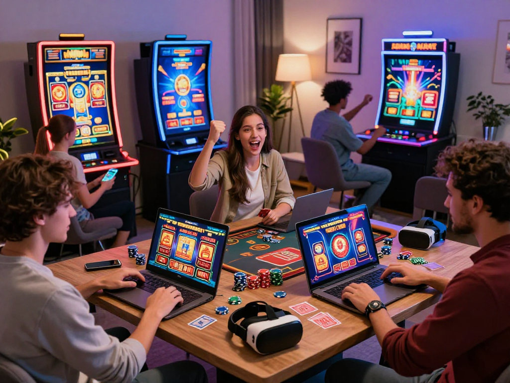 Giocatori felici nei casinò italiani non AAMS mentre si divertono con giochi online in un ambiente accogliente.