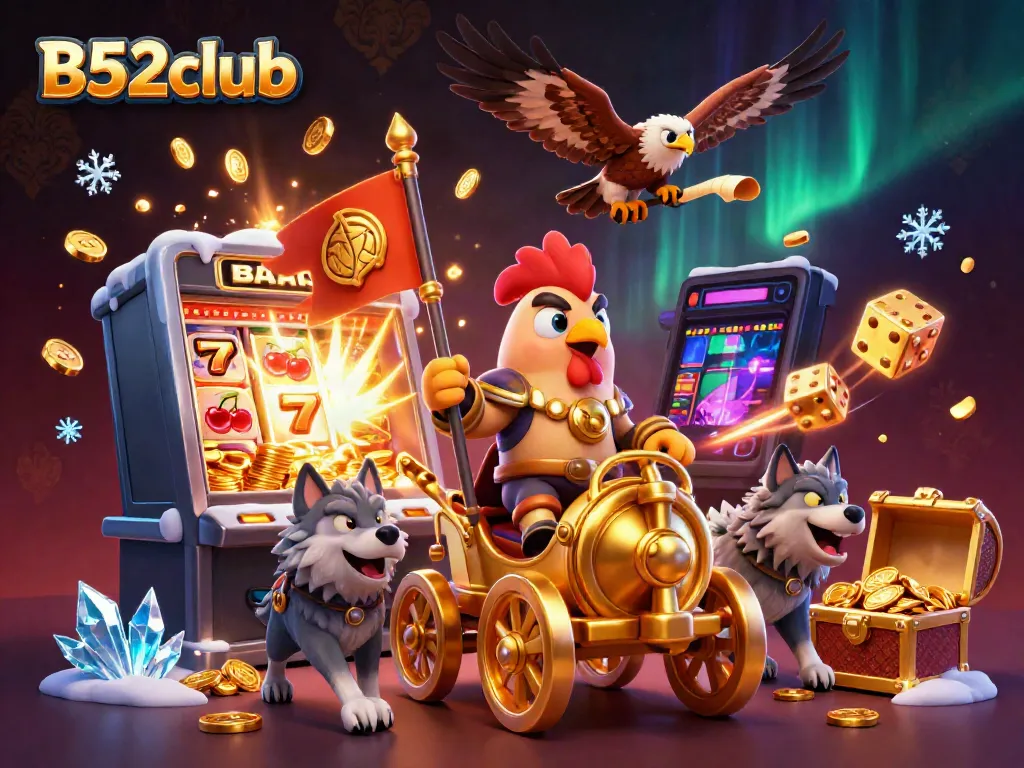Experience the thrilling B52club with a colorful jackpot explosion and dynamic 3D characters.