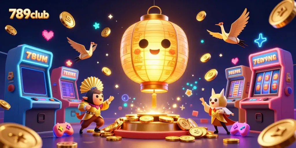 Experience the thrill of 789club casino with glowing games and vibrant characters.