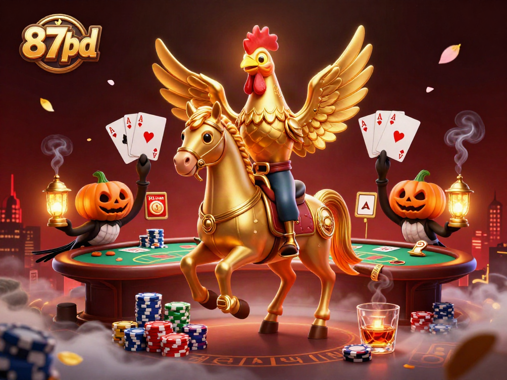 Engage in thrilling action at 87bd's poker tables with vibrant 3D illustration featuring dynamic casino scenes.