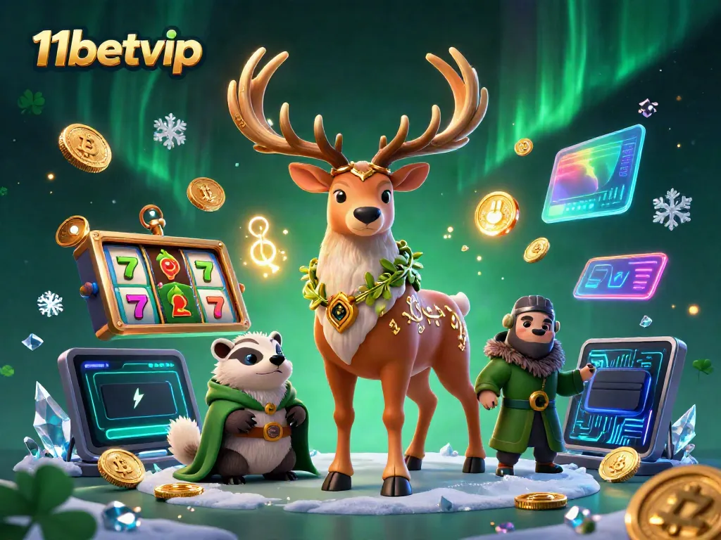 Win big with 11betvip's thrilling gaming, featuring lucky 7s, Bitcoin, and slot reels.
