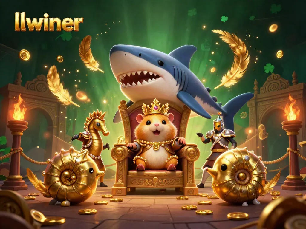Engage in exciting gambling action with llwiner surrounded by vibrant casino characters and elements.