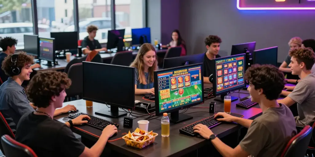 A80 gaming platform scene with diverse players engaged in exciting online casino games.